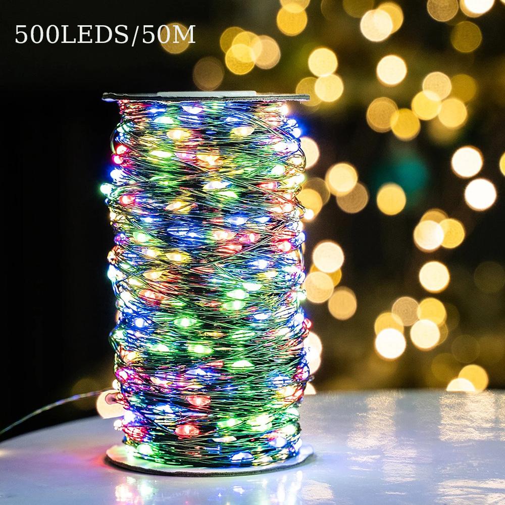 

50m 500 Leds 8 Modes IP44 Waterproof Copper Wire String Light Outdoor Decoration Multi-color
