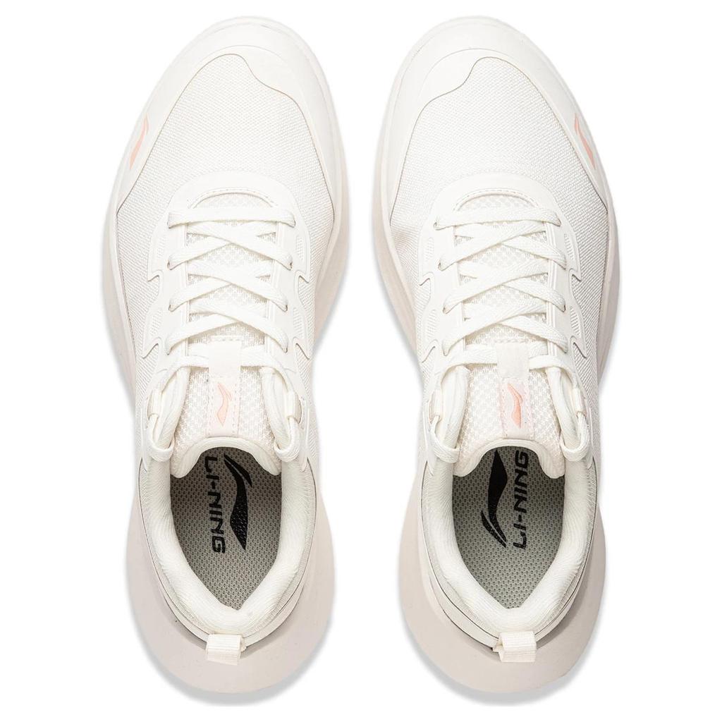 New LiNing Feather Non slip Lightweight Low Top Running Shoes Women's Mist White ARSU054-1