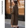 Sishui Nianhua Women's Elegant Mid-Length Wool Coat