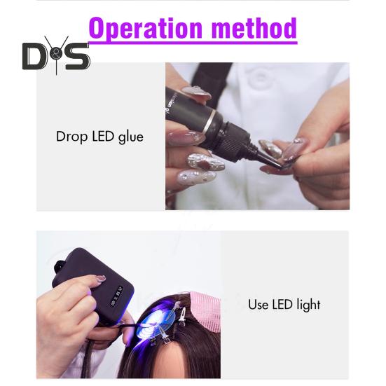 1 Set Hair Extension Tool Kit with 405nm LED UV Light Hair Extension Machine Professional Home Salon Barber Hair Extension Remover Tools