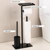 Stainless Steel Floor Standing Toilet Roll Holder Freestanding Tissue Dispenser  Hotel Bathroom