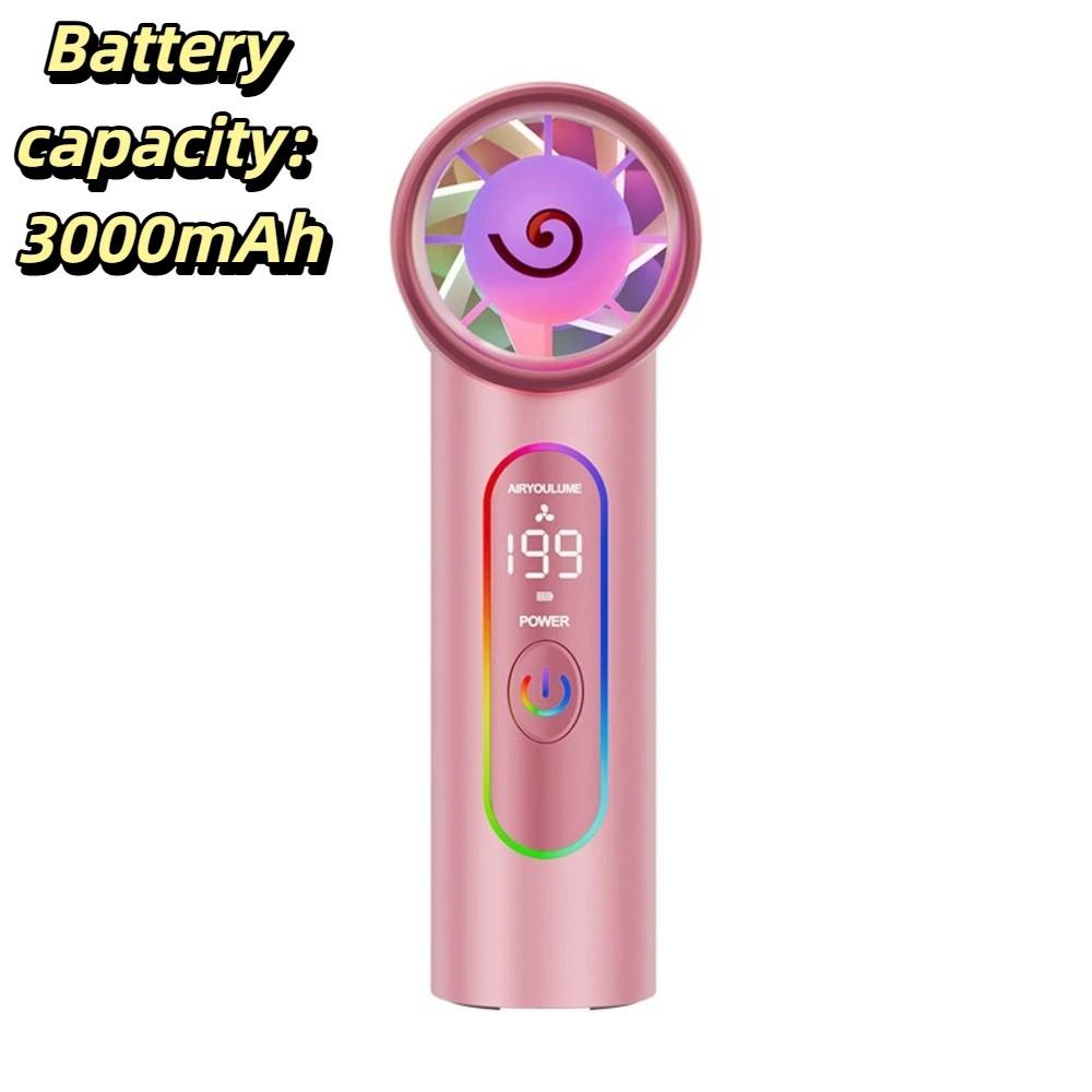 Turbo Fan Blades Mini Handheld Fan Fast Airflow Efficient Cooling USB Rechargeable Fan Compact Design Strong Airflow