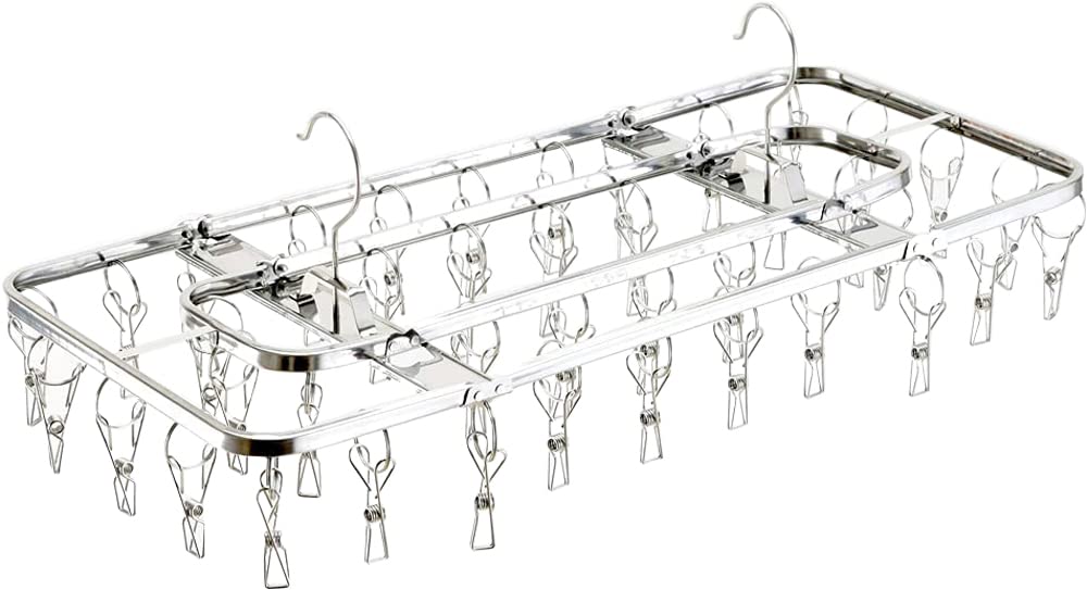 Shimomura Kikaku Durable and Long-Lasting Clothes Pinch Hanger with 40 Pinches Made in Japan Features Stable 2-point hooks rust-resistant tangle- 7750₽