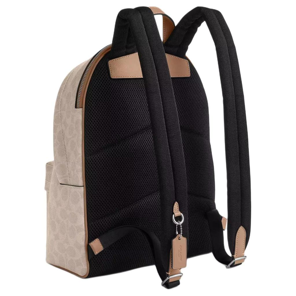 COACH Taylor Artificial Leather Textile Backpack Large Unisex Sand (Unisex) Backpacks CDW76 SVPWH