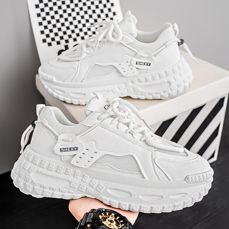 New Fashion Men 's Four Seasons Comfortable Thick Sole Shoes Students BoysTrending Soft Sole Breathable Casual Running Sneakers