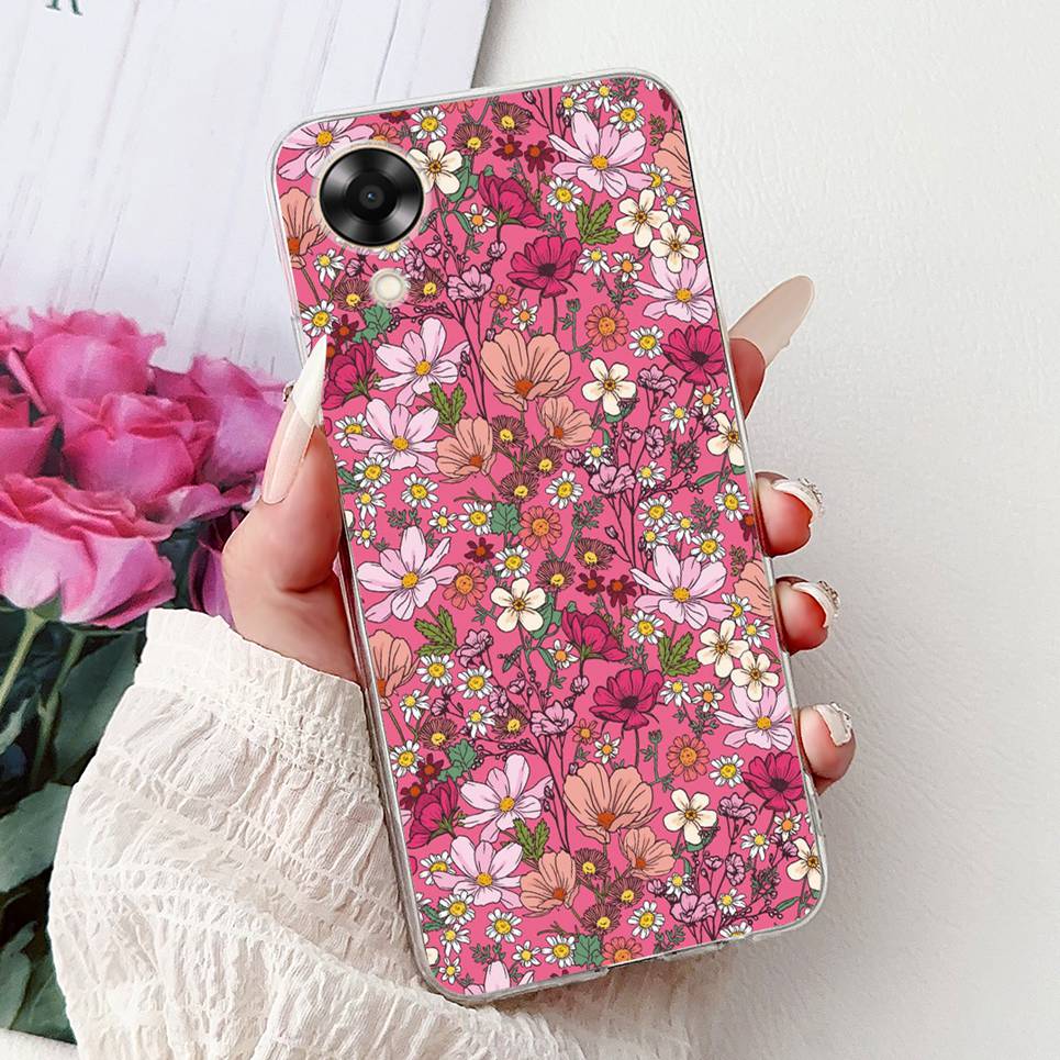 Case For Oppo A17k A17 4G Back Cover Oppo CPH2471 CPH2477 Colorful Butterfly Flower Painting Phone Cases Transparent Soft TPU