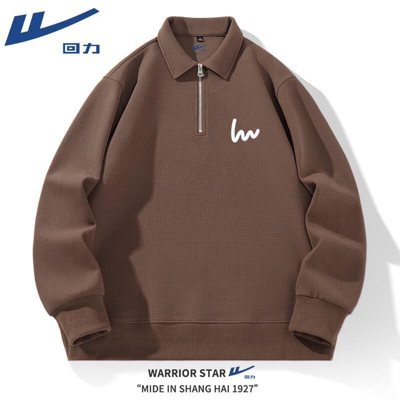Warrior Men s Waffle Knit Polo Half-Zip Sweatshirt L