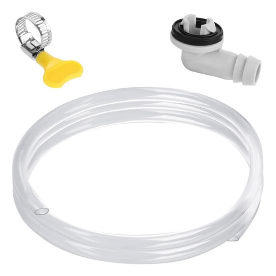 

3/6/10Ft AC Drain Hose Kit 15mm Universal Condensate Drain Tube with Leak-Proof Rubber Gasket & Clamp Transparent PVC Kink-Resistant Drainage S