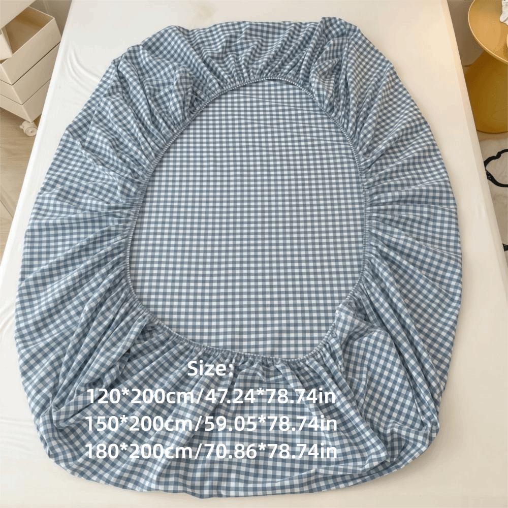Thicken Non Slip Fitted Sheet 120/150/180cm Plaid Style Bed Cover Elastic Band Washed Cotton Elastic Bedsheet Home Bedroom Use