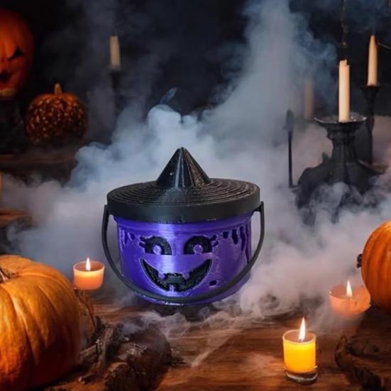 Halloween Pumpkin Bucket Miniature Design Pumpkin Orange Bucket Mini Storage Containers Festive Halloween Decoration