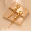 Gold Geometric Stylish Long Tassel Earrings For Women Design Asymmetrical