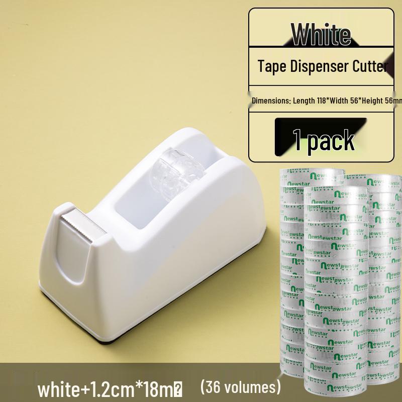 Compact Transparent Tape Dispenser - Portable Adhesive Tape Holder for Student Stationery