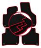 Velours-Fußmatten mit rotem Rand für: Skoda Superb II Limousine, Kombi (2008-2015)