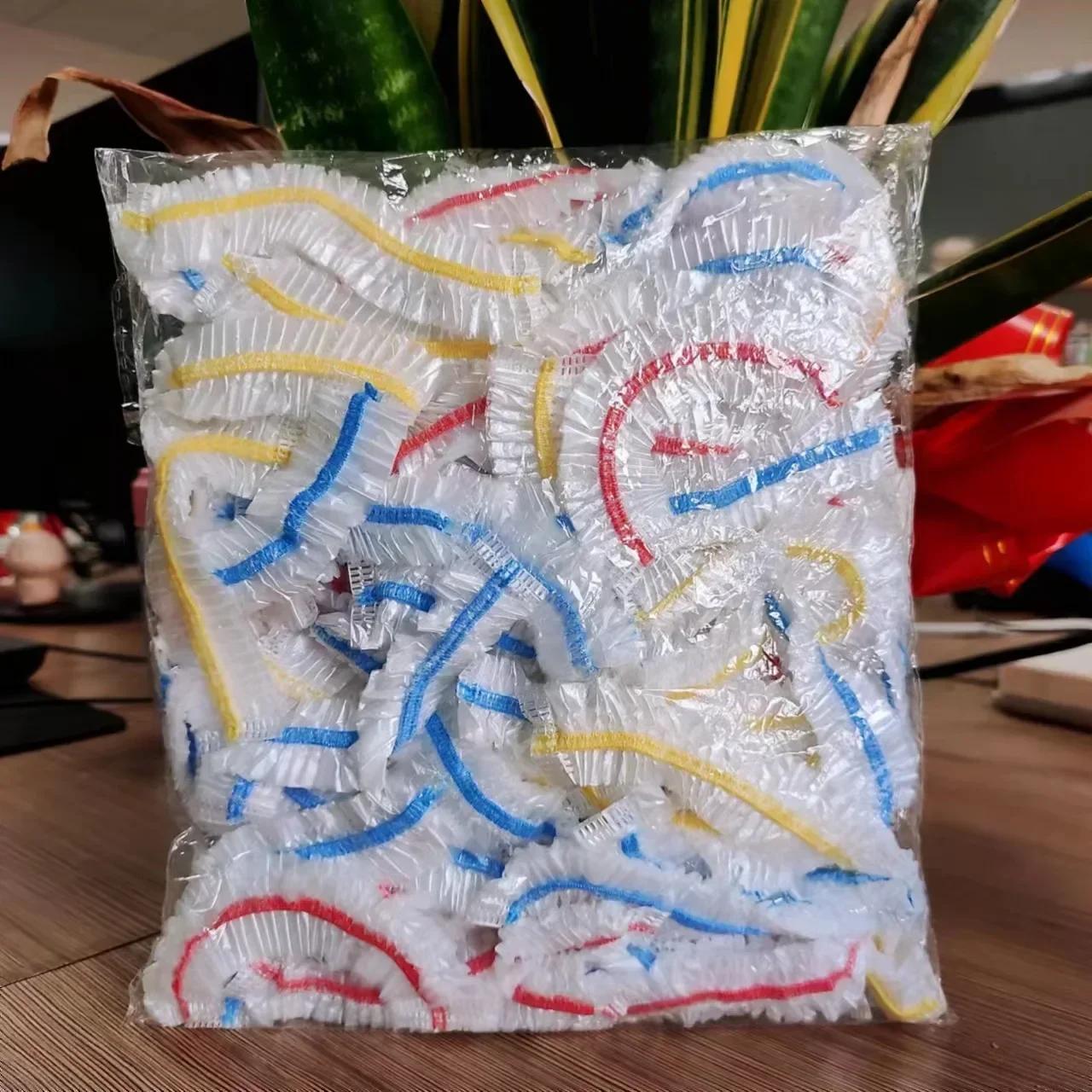 

100 ШТ Одноразовые пищевые крышки Эластичная пищевая пленка Крышка для сохранения свежести Чехлы для фруктов Пищевая пленка Шапочки для душа Кухонные пакеты для хранения