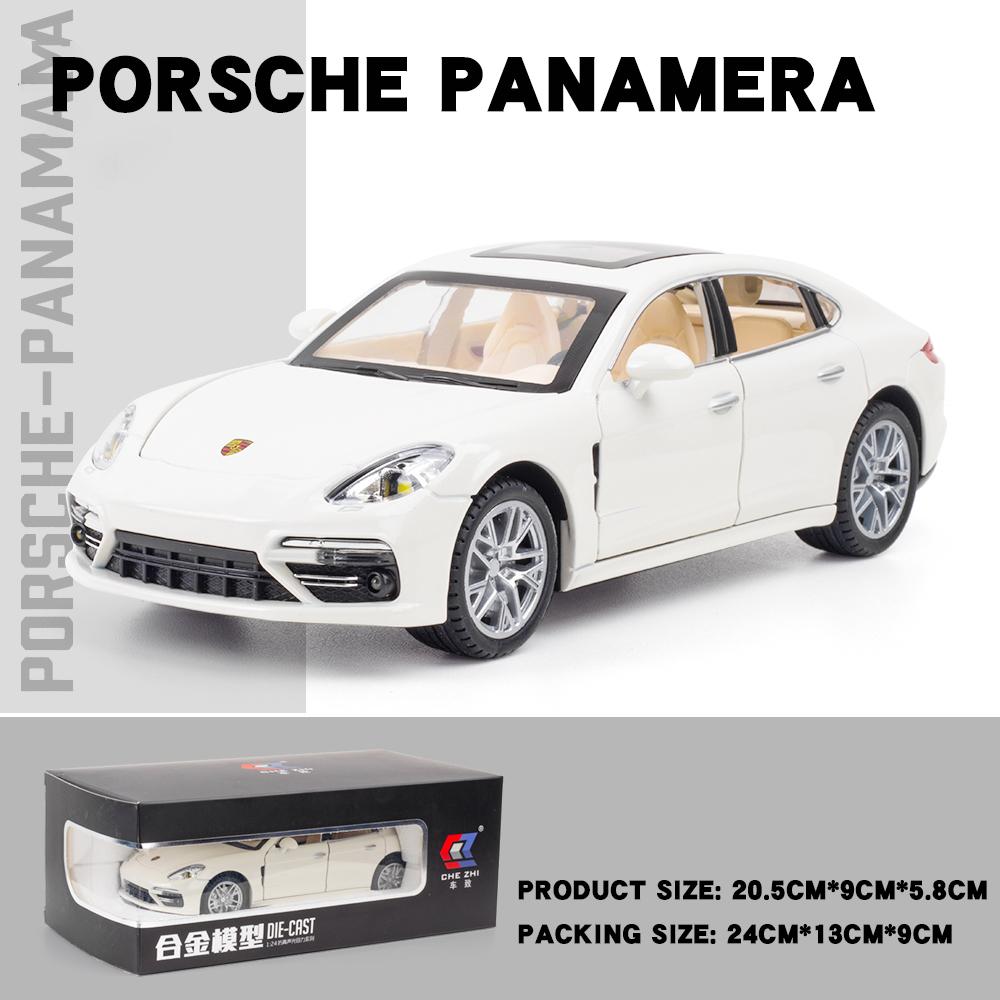 1:24 Porsche Panamera Leichtmetall-Druckguss & Spielzeugmodelle Simulation Sound und Licht Rückzieher Kinderspielzeugsammlung Geschenk