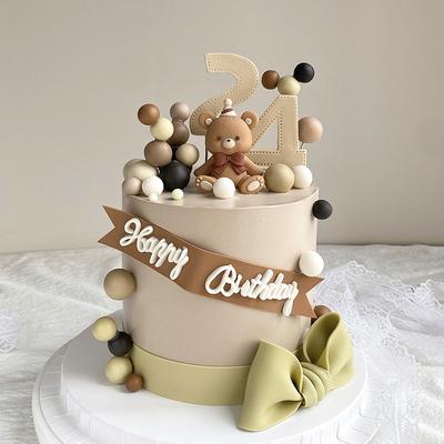 Valentinstag Backen Kuchen Dekoration Geständnisbär 3D Weichgummi Dreidimensionale Puppen Dekoration Ornament Schleife Bär