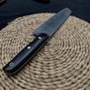 7.5 Inch Santoku Knife Handmade Forged Damascus Steel Blade Ebony Handle Chef Slicing Vegetables Cleaver Meat Kitchen Knives