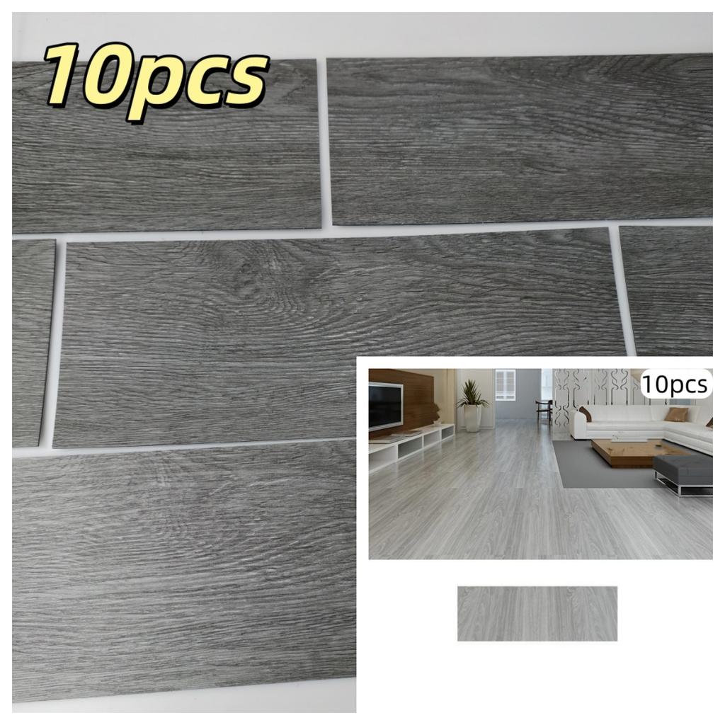 10 pièces 40cmX15cm Autocollants de Sol Imitation Bois Auto-adhésifs pour Salons, Salles de Bain, Cuisines, Décoration de Maison Autocollant de Sol