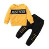 Abbigliamento per neonato e bambino piccolo Completo per bambino Stampa con lettere Manica lunga Top + Pantaloni 2 Pezzi Moda Infantile Abbigliamento Sportivo Primavera