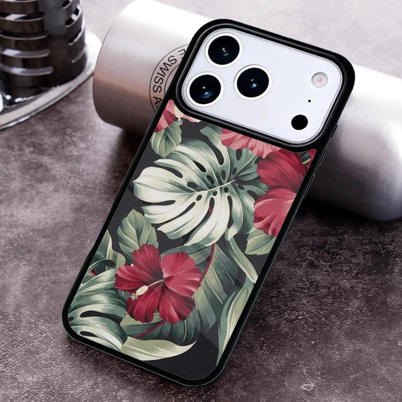 Monstera Flower Tropical Green Leaves print Phone Case for iPhone 17 16 15 Pro Max Air 14 13 12 11 Plus Shockproof Capa Cover