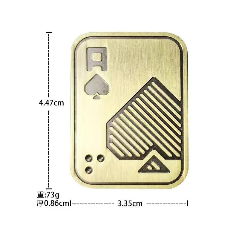 1pc Poker EDC Metal Fidget Toys Metal Poker Push Card Slider Stress Relief Toy Fidget Haptic Coin Office Desk Toys Adults Gifts
