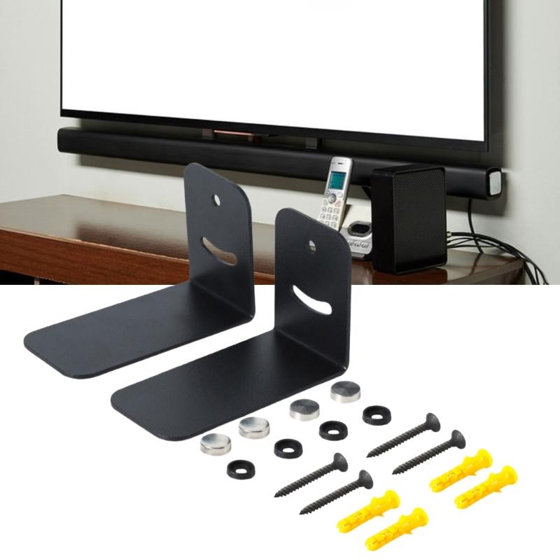 Metal Wall Mounts Bracket Set Durability for Soundbar and Speaker Systems Adjustable Designing