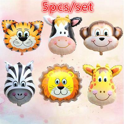 1/3/5pcs Inflatable Balloon Monkey Lion Animal Foil Kids Fun Parties Happy Birthday Head Toy