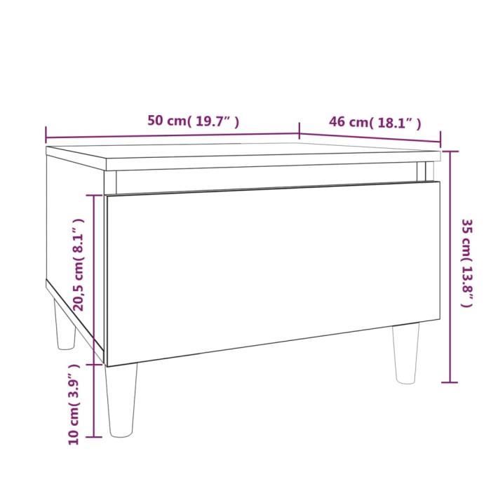 819513 vidaXL Tables d'appoint 2 pcs Sonoma gris 50x46x35 cm Bois ingénierie