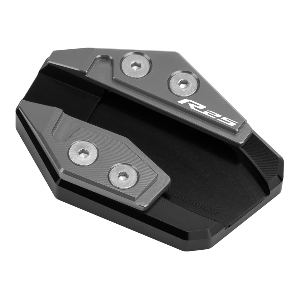 MotHeart Расширительная опорная пластина для подножки для YZF-R25 (2019-2022 гг.), Противоскользящая опорная пластина, Стабилизатор подножки, Адаптер боковой подножки (Серый)