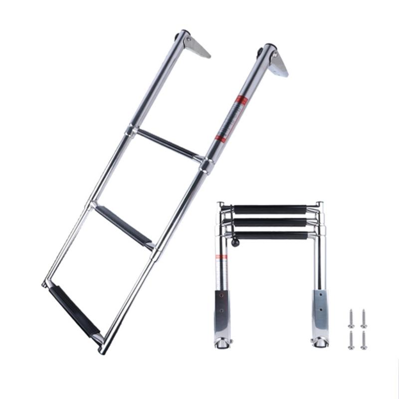 Quick Installation Telescopic Ladder Offering Stainless Steel Construction And Anti Slip Features For Marine Boarding And Swimming Use