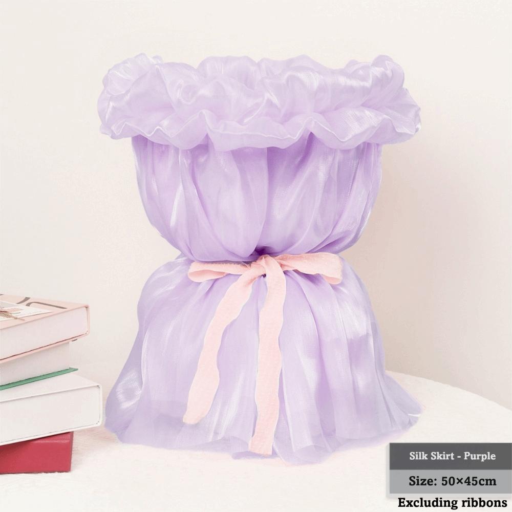 50×45 Cm Flower Wrapping Paper Silk Tulle Elastic Trim Bouquet Wrapping Paper Pearl Silk Floral Yarn Silk Flower Wrapping Paper