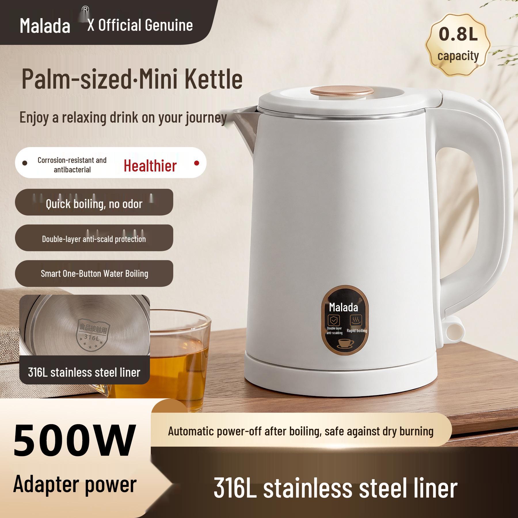 

Compact 0.8L Electric Kettle, 500W - Ideal for Dorms and Guesthouses 0.8L 201 Stainless Steel