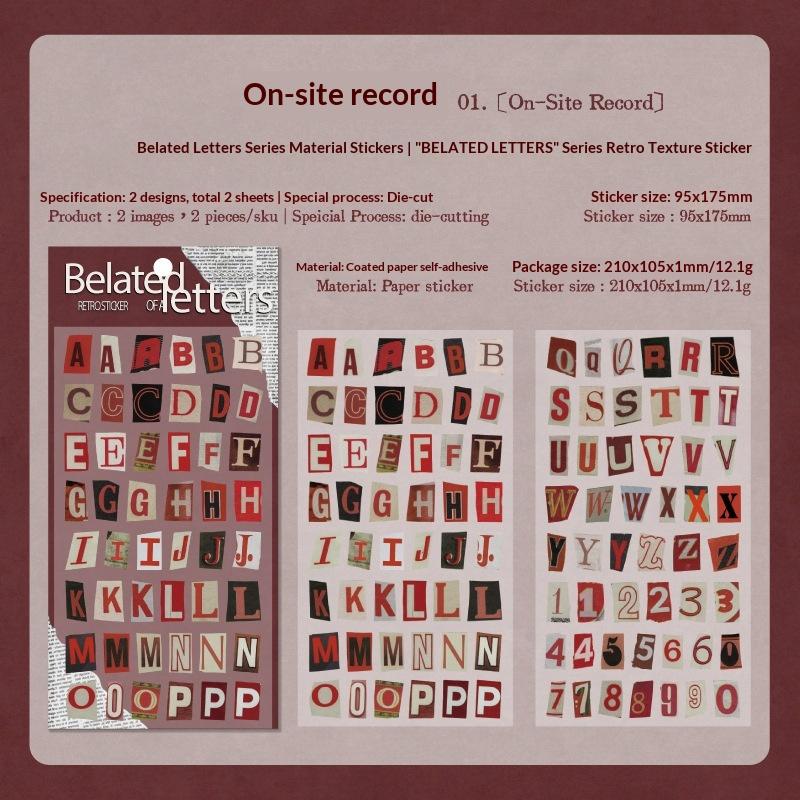 

2 Sheets Vintage Scrapbook Aesthetic Journaling Supplies Kit English Alphabet Number Symbol Stickers Retro Letter Decals