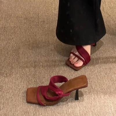 Luxus Designer Sommer Damen Sandalen Mode Eckige Zehenpartie Hoher Absatz Party Kleidschuhe Zapatos De Mujer