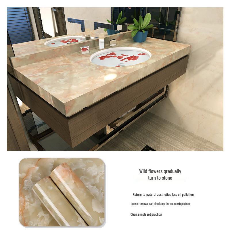 3D Marble Wall Sticker: Self-Adhesive, Oil-Proof, Thickened Decor for Bathroom, Kitchen, Wardrobe