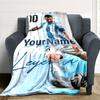Messi Customize Text Blanket Gift Customizable Blanket Warmthful Decor Suitable for Sofa Couch Office Bed for All Occasions Gifts For Family Or Friend