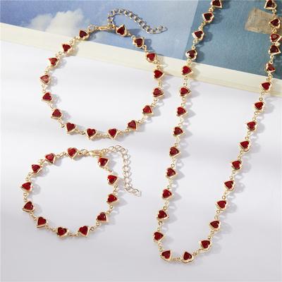 Exquisite Boho Candy Color Heart Shaped Crystal Bracelet for Women Charm Zircon Butterfly Pearl Metal Chain Bracelets