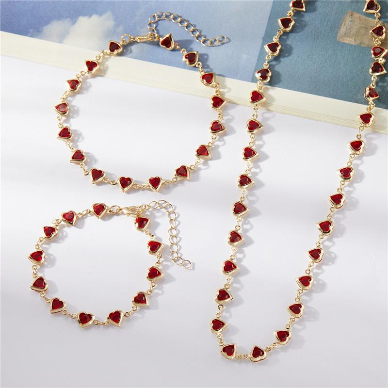 Lucky Star Jewelry Women's Exquisite Boho Candy Color Heart Shaped Crystal Bracelet For Charm Zircon Butterfly Pearl Metal Chain Bracelets