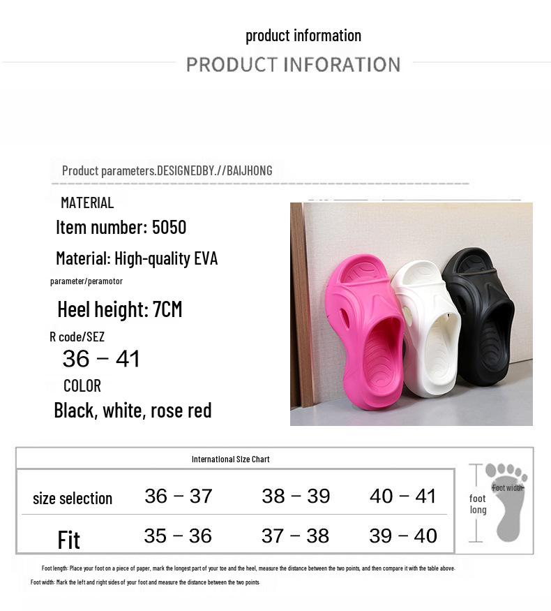 Women's Summer 2024 Height-Boosting Thick-Soled Outdoor Slippers with Squishy Feel for Versatile Wear