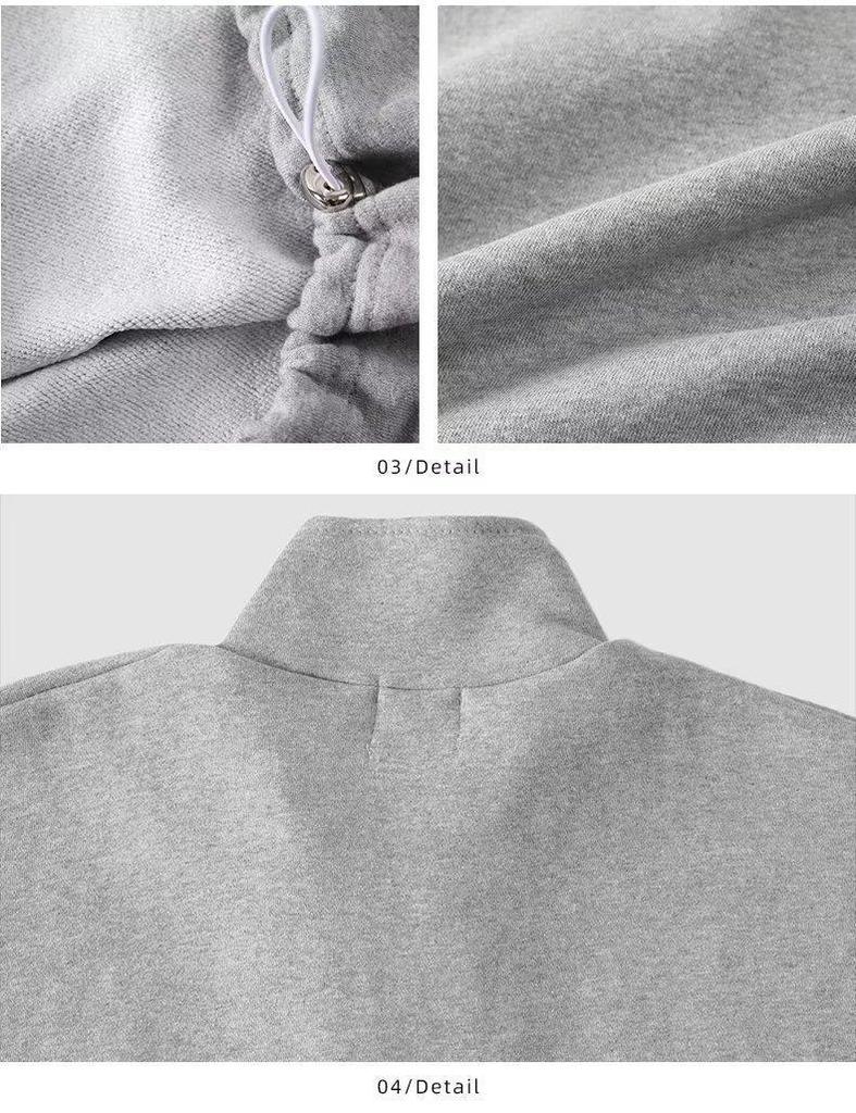 Unisex Half-Zip Sweatshirt: Retro Hong Kong Style - Fashionable, Casual, Versatile Jacket