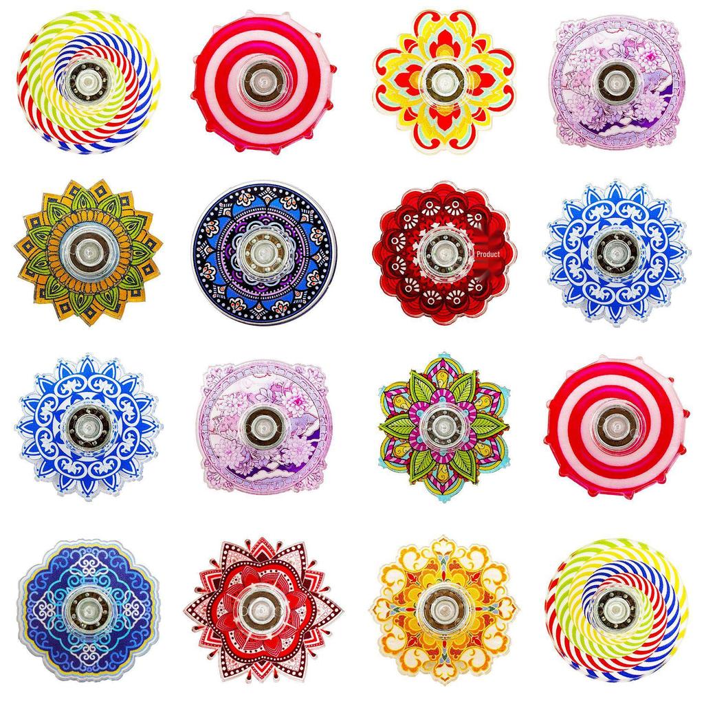 Spinner Fidget Mandala Acrilico Transfrontaliero - Giocattolo Decompressione Stampato a Colori UV