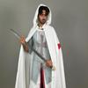 White Templar Cloak Holy Cross  Crusader Cloak Upper Inner with Chainmail Medieval Knight Armor Cloak LARP Cosplay Costume