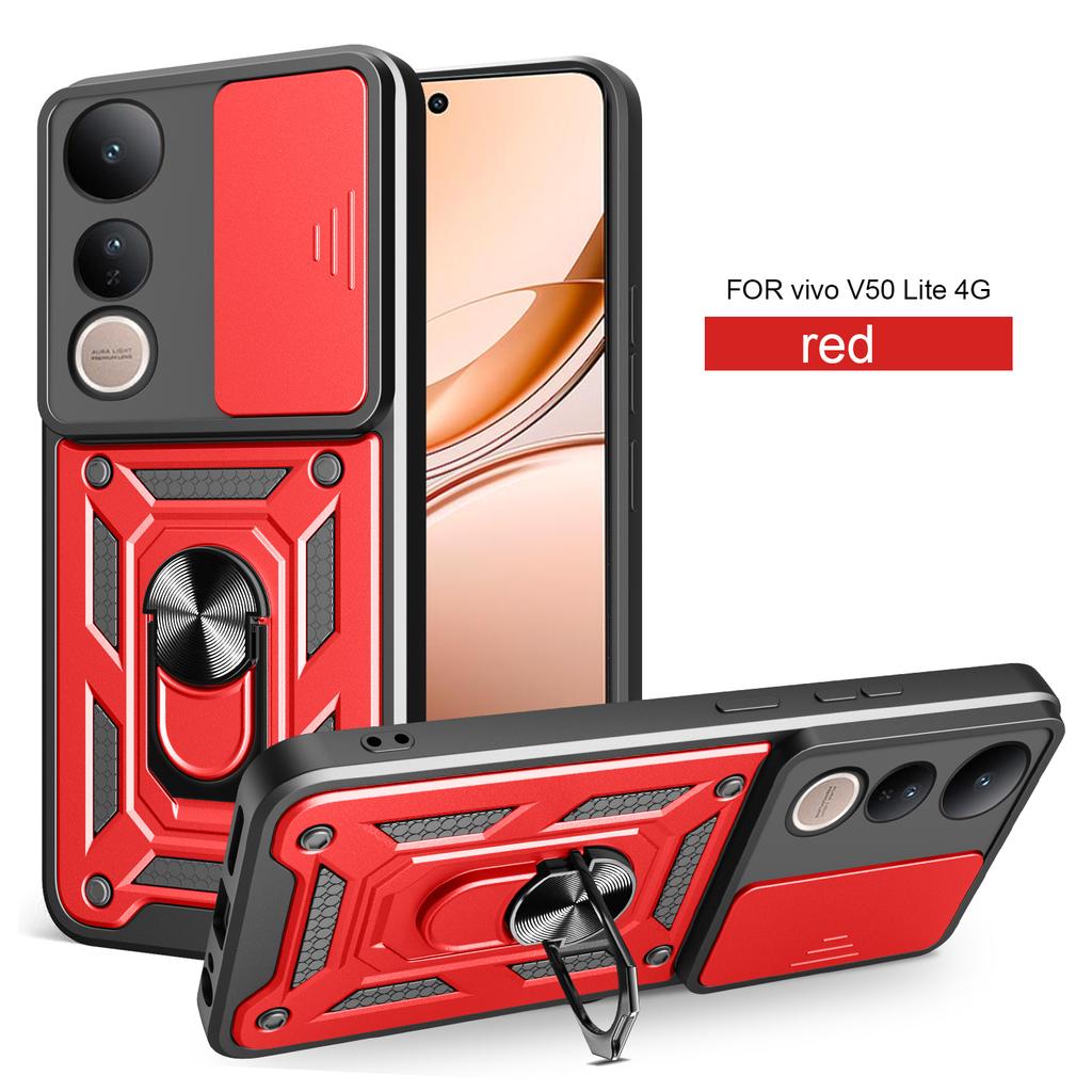 For Vivo V50 Lite Case Vivo V50 Lite Cover Vivo V50 Lite Magnetic Ring Holder Armor Phone Case Slide Camera Protect Back Cover