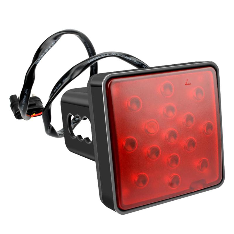 Led Car Red Brake Light Drl Trailer Truck Hitch Cover Fit 2" Towing Hauling Rear Tail Strobe Light Waterproof Taillight