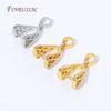 18K Gold Plated CZ Pendant Bails, Zircon Inlaid Pearl Pinch Clip Bails For DIY Jewelry Making Supplies,Pearl Necklace Findings