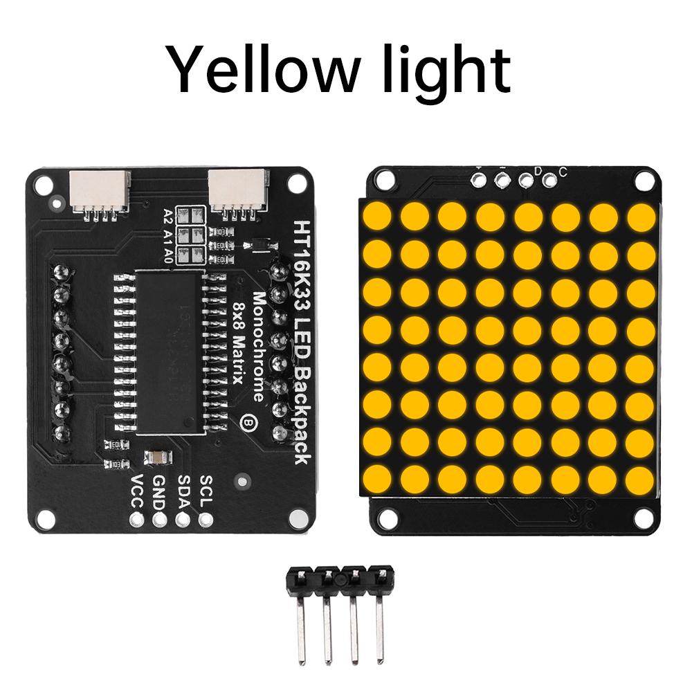 8*8 Dot Matrix Module Red Light Microcontroller Display Module MCU LED Display Control Module  Ht16K33 Driver I2C Interface 5V