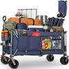 XXXL 300L Capacidad 250KG, Carrito Plegable Extensible de 130cm con Ruedas Todoterreno Extra Anchas de 17x10 cm, Carrito de Transporte Patentado con Montaje Instantáneo en 4 Vías, Azul