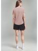 Women's Short Sleeve Round Neck Cotton-Spandex Yoga T-Shirt - Soft, Comfortable, Solid Color for Fitness & Casual Wear.
