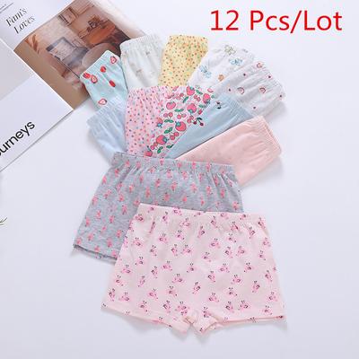 12pc/lot Girls Underwear Kids Panties Briefs Cartoon Children Underpants 3-13Years