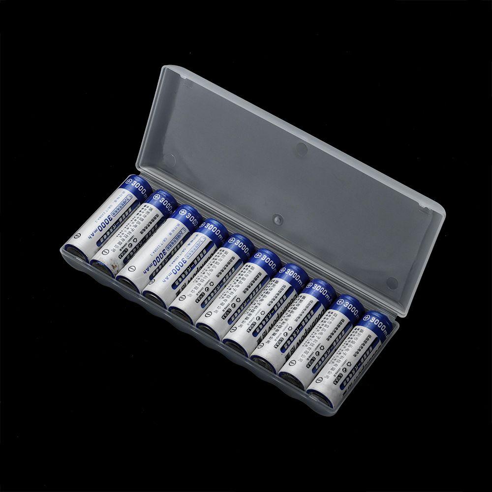 AAAAA Plastic Battery Storage Box Hard Container Case For 10 Slot AAA/AA/18650 Battery Portable Battery Waterproof Organizer Box